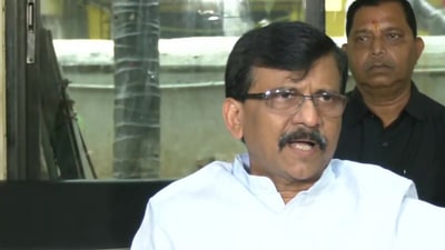 Sanjay Raut addressing media on Friday. (ANI)