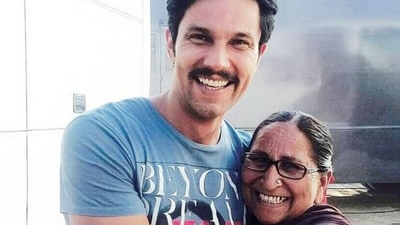 Randeep Hooda with late Dalbir Kaur. Randeep Hooda with late Dalbir Kaur.