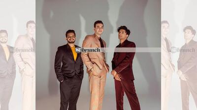 Meet Mayur Jumani, Rishab Rikhiram Sharma and Aksh Baghla, our three HT Brunch cover stars, musicians and creators eager to share their own experiences; Styling by Tanya Aggarwal; Art Direction by: Amit Malik Hair & make-up: Sonu Singh; On Mayur:Suit by Louis Philippe;T-Shirt by Marks & Spencer; Shoes by Bata; On Rishab:Suit by Suket Dhir; T-shirt by Rishab Rikhiram Sharma; Shoes by Bata; On Aksh:Suit by Raymonds;T-shirt by Calvin Klein; Shoes by Bata (Vidushi Gupta) Meet Mayur Jumani, Rishab Rikhiram Sharma and Aksh Baghla, our three HT Brunch cover stars, musicians and creators eager to share their own experiences; Styling by Tanya Aggarwal; Art Direction by: Amit Malik Hair & make-up: Sonu Singh; On Mayur:Suit by Louis Philippe;T-Shirt by Marks & Spencer; Shoes by Bata; On Rishab:Suit by Suket Dhir; T-shirt by Rishab Rikhiram Sharma; Shoes by Bata; On Aksh:Suit by Raymonds;T-shirt by Calvin Klein; Shoes by Bata (Vidushi Gupta)