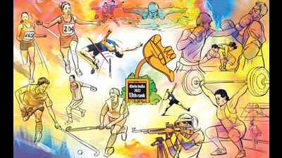 Chandigarh stood at the 13th place among 33 teams in the recently concluded Khelo India Games. This even as the sports department boasts of having the best sports infrastructure. (Illustration: Biswajit Debnath/HT) Chandigarh stood at the 13th place among 33 teams in the recently concluded Khelo India Games. This even as the sports department boasts of having the best sports infrastructure. (Illustration: Biswajit Debnath/HT)