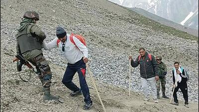 Amarnath yatra began on June 30 after a gap of two years due to Covid-19 pandemic. (ANI) Amarnath yatra began on June 30 after a gap of two years due to Covid-19 pandemic. (ANI)