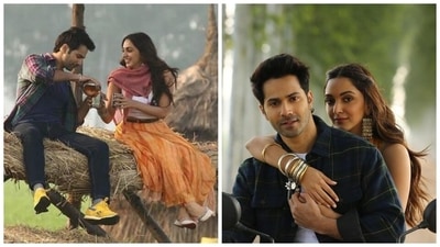 The first set of pictures shows Kiara in a white tank top teamed with an orange printed skirt, a waist belt, a mauve-coloured scarf, and embellished cream juttis. As for Varun, he chose a check-printed shirt, blue top, dark blue denim and yellow lace-up sneakers set to complement Kiara. The second image shows a close-up of Kiara's swoon-worthy accessories by Ritika Sachdeva. She wore oxidised silver earrings and stacked bangles adorned with charms. (Instagram) The first set of pictures shows Kiara in a white tank top teamed with an orange printed skirt, a waist belt, a mauve-coloured scarf, and embellished cream juttis. As for Varun, he chose a check-printed shirt, blue top, dark blue denim and yellow lace-up sneakers set to complement Kiara. The second image shows a close-up of Kiara's swoon-worthy accessories by Ritika Sachdeva. She wore oxidised silver earrings and stacked bangles adorned with charms. (Instagram)