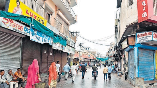 Markets remained shut in Bikaner, as a mark of protest against the tailor’s killing in Udaipur, on Friday. (ANI)