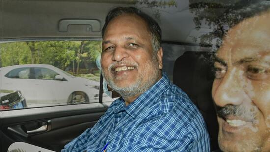 Former Delhi health minister Satyendar Jain, who is in judicial custody following his arrest by ED, was hospitalised last week after his oxygen level dipped (PTI)