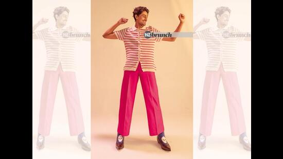 Pair hot pink with grey or a shade of rose to make it less eye-popping for somebody who isn’t comfortable wearing the colour; Knitted shirt by Zara; Pants by Joskai; Boots by Escaro Royale (Vidushi Gupta)