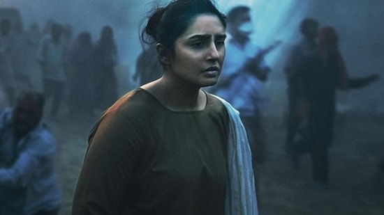 Huma Qureshi in a still from Netflix’s Leila.
