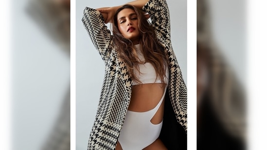 Huma Qureshi beautifully creates a love affair between her monochrome attire and bold red lips. The winged eye liner was the cherry on the cake.(Instagram/@iamhumaq)