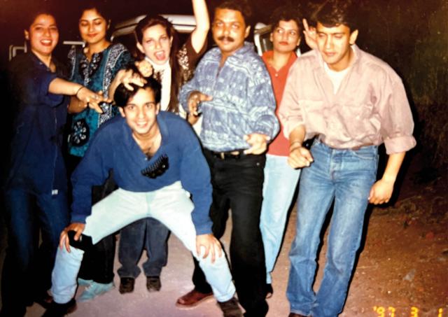 At a barbecue with the senior crew when he was flying for Air Sahara At a barbecue with the senior crew when he was flying for Air Sahara