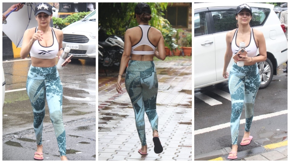 Malaika Arora's gym look in sports bra and printed tights serves workout  fashion goals: Internet says, 'She is back