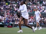 Venus Williams during her Wimbledon first round match.(AP) Venus Williams during her Wimbledon first round match.(AP)