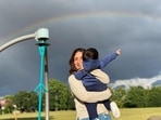 Kareena Kapoor and her son Jehangir Ali Khan in London. Kareena Kapoor and her son Jehangir Ali Khan in London.