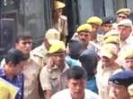 The accused in the murder of Udaipur tailor Kanhaiya Lal being taken to the NIA court. (Twitter/ANI) The accused in the murder of Udaipur tailor Kanhaiya Lal being taken to the NIA court. (Twitter/ANI)