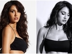 Disha Patani stirs up a storm in a chic black bralette and bodycon skirt. Check out new pics inside