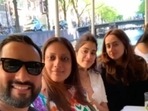 Janhvi Kapoor and Natasha Dalal at a boat party.&nbsp;
