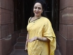 Hema Malini snapped at the Parliament in New Delhi. Hema Malini snapped at the Parliament in New Delhi.
