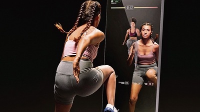 Portl’s smart mirror uses sensors and a camera to analyse your form as you work out. Portl’s smart mirror uses sensors and a camera to analyse your form as you work out.