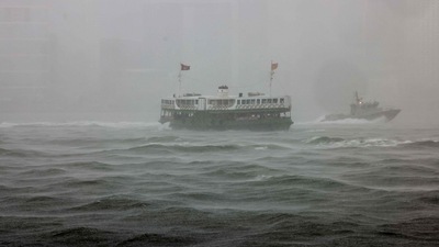 Some of the crew had abandoned the vessel and harsh weather conditions were hampering rescue efforts. (AFP)