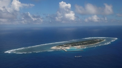 An aerial view shows of Itu Aba, which the Taiwanese call Taiping, in the South China Sea. (REUTERS)