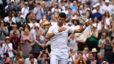 Serbia's Novak Djokovic acknowledges the crowd after winning his third round match against Serbia's Miomir Kecmanovic (REUTERS)