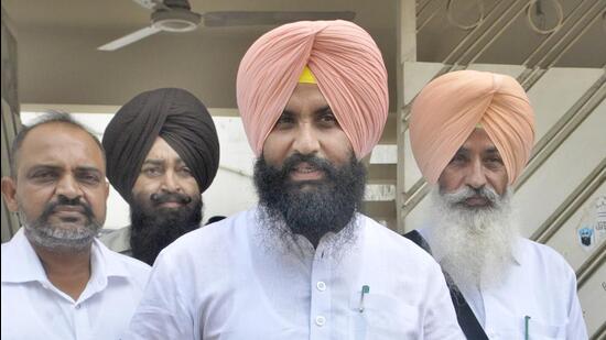 A file photo of Lok Insaf Party chief Simarjeet Singh Bains. The main accused in the rape case, he is still at large. (HT File Photo)