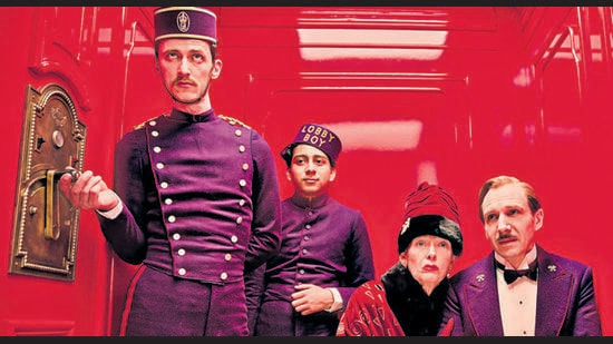 The hand-cranked lift in The Grand Budapest Hotel (2014), a film set in the 1930s.