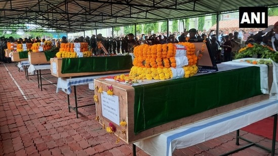 As of Saturday morning 24 people - 18 Territorial Army soldiers and six civilians - were killed in the landslide in Manipur's Noney region (Credit: ANI) As of Saturday morning 24 people - 18 Territorial Army soldiers and six civilians - were killed in the landslide in Manipur's Noney region (Credit: ANI)