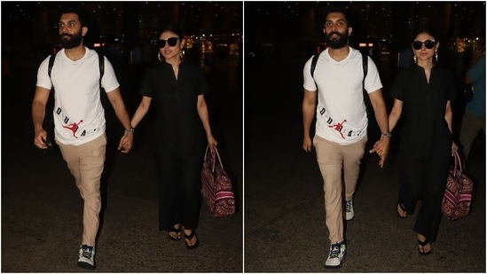 Mouni Roy's All-Black Airport Look Is Complete Not With Her Rs 1.2 YSL  Handbag But Her 67K D&G Sneakers Too