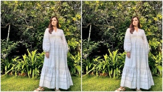 In another Instagram post, Dia Mirza keeps it comfy yet very stylish this summers in an easy breezy white cotton threads.&nbsp;(Instagram/@diamirzaofficial)