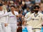 James Anderson with his teammates; Ravindra Jadeja James Anderson with his teammates; Ravindra Jadeja