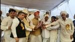 Meghalaya governor Satya Pal Malik during a gathering at Seenk Pathri village in Panipat district on Sunday. (HT Photo) Meghalaya governor Satya Pal Malik during a gathering at Seenk Pathri village in Panipat district on Sunday. (HT Photo)