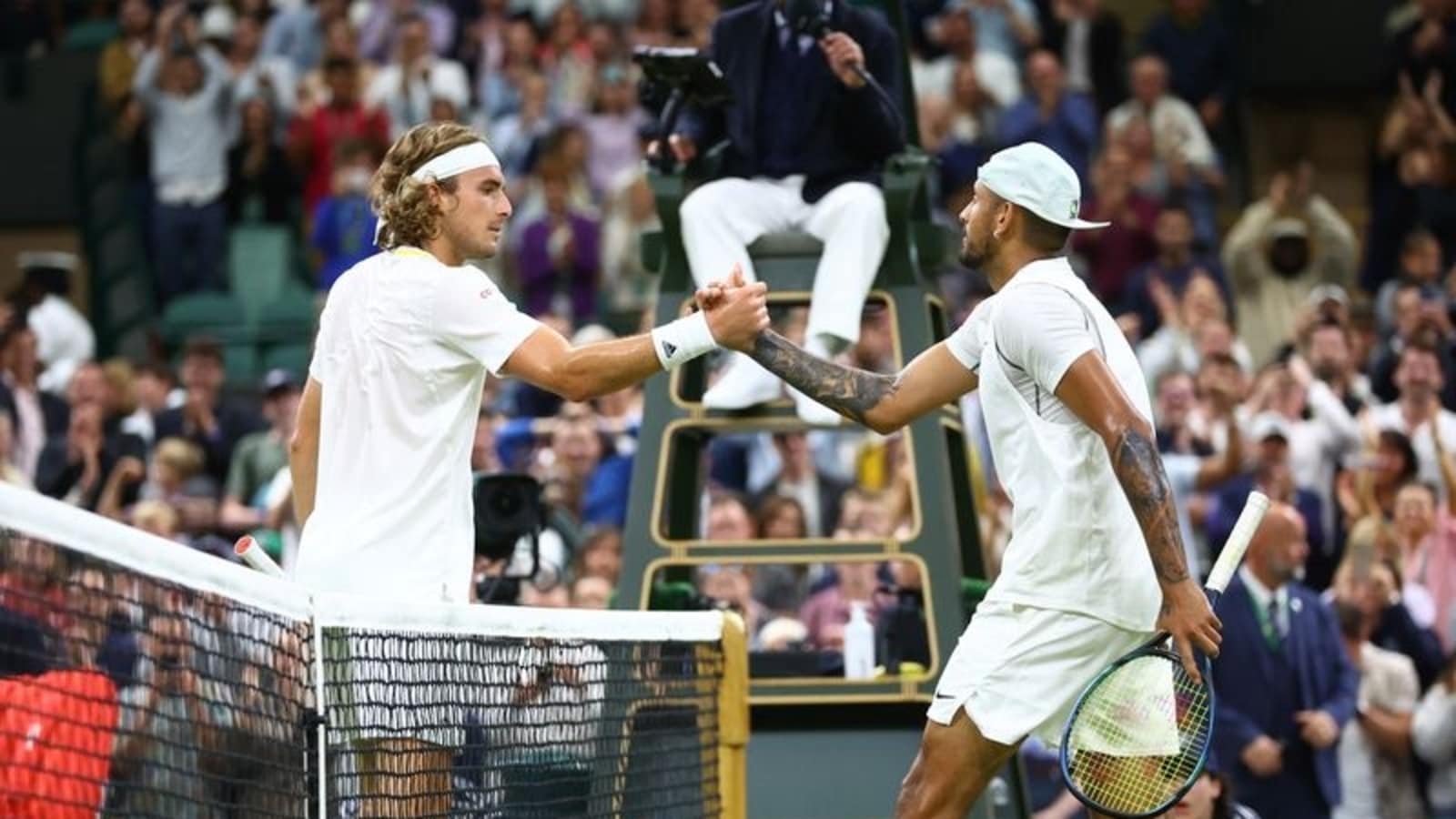 Wimbledon 2022: Tempers boil as Nick Kyrgios stuns fourth seed Stefanos Tsitsipas