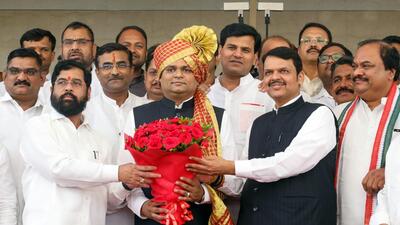 Bharatiya Janata Party (BJP) leader Rahul Narwekar was on Sunday elected as Speaker of the Maharashtra assembly, placing the new ruling alliance in a strong position to clear the floor test in the house on Monday. (ANI) Bharatiya Janata Party (BJP) leader Rahul Narwekar was on Sunday elected as Speaker of the Maharashtra assembly, placing the new ruling alliance in a strong position to clear the floor test in the house on Monday. (ANI)