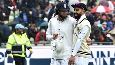 Jonny Bairstow with Virat Kohli (AP) Jonny Bairstow with Virat Kohli (AP)