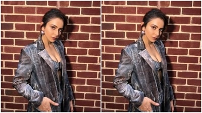 Styled by fashion stylist Anshika Verma, Rakul Preet wore her tresses into a messy bun as she posed for the pictures. (Instagram/@rakulpreet)