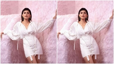 Styled by fashion stylist house Who Wore What When, Sanjana wore her tresses open in a back brushed look with a side part. (Instagram/@sanjanasanghi96)