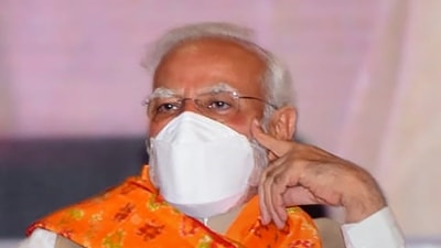 Prime Minister Narendra Modi during the BJP's National Executive meeting, in Hyderabad on Saturday. (PTI)