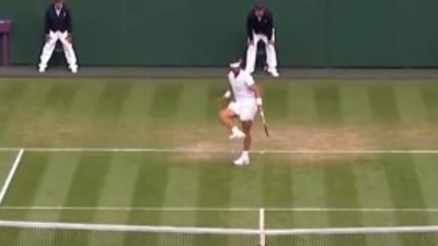 Rafael Nadal showcases his ‘footwork’ on Saturday, at Wimbledon. (Instagram/@Wimbledon)