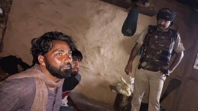 Lashkar-e-Toiba terrorists in custody of Jammu and Kashmir Police. (Twitter/Police Media Centre, Jammu)