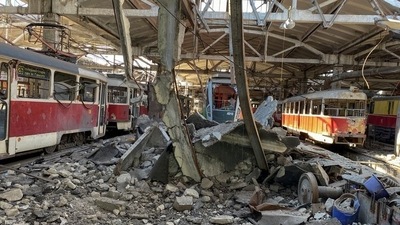 A view shows a tram depot destroyed by a Russian missile strike, as Russia's attack on Ukraine continues&nbsp; (REUTERS)
