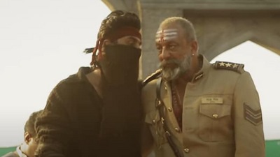 Ranbir Kapoor and Sanjay Dutt in BTS video from Shamshera. Ranbir Kapoor and Sanjay Dutt in BTS video from Shamshera. 