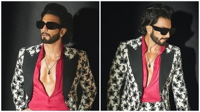 The trailer of the much-anticipated season 7 of Koffee With Karan (KWK) dropped on social media yesterday. Karan Johar shared the video on his Instagram profile with a glimpse of all the stars viewers can expect to see in this latest edition. The list includes celebs like Alia Bhatt with Ranveer Singh, Akshay Kumar with Samantha Ruth Prabhu, Anil Kapoor with Varun Dhawan, Ananya Panday with Vijay Deverakonda, Janhvi Kapoor with Sara Ali Khan, and more. After the trailer launch, Ranveer took to his Instagram page to drop a photoshoot revealing the ensemble he chose for KWK. The pictures show him in a black and white print-on-print suit. (Instagram) The trailer of the much-anticipated season 7 of Koffee With Karan (KWK) dropped on social media yesterday. Karan Johar shared the video on his Instagram profile with a glimpse of all the stars viewers can expect to see in this latest edition. The list includes celebs like Alia Bhatt with Ranveer Singh, Akshay Kumar with Samantha Ruth Prabhu, Anil Kapoor with Varun Dhawan, Ananya Panday with Vijay Deverakonda, Janhvi Kapoor with Sara Ali Khan, and more. After the trailer launch, Ranveer took to his Instagram page to drop a photoshoot revealing the ensemble he chose for KWK. The pictures show him in a black and white print-on-print suit. (Instagram)