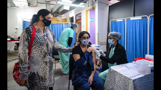 Being administered Corbevax vaccine, the children become eligible for the second dose after a gap of 28 days. (HT File)