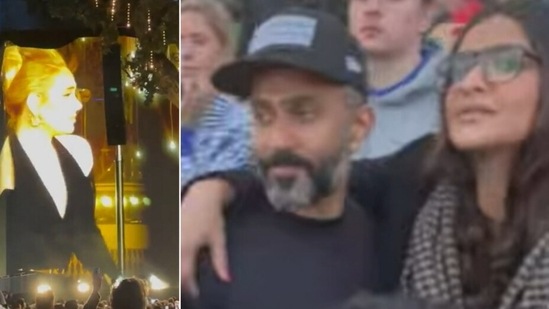 Sonam Kapoor and Anand Ahuja at Adele's concert in London on Saturday.&nbsp;