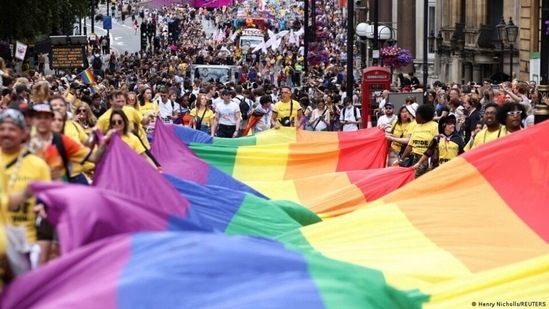 Organizers said more than 30,000 people took part in the Pride parade, watched on by a crowd of around a million(Henry Nicholls/REUTERS )