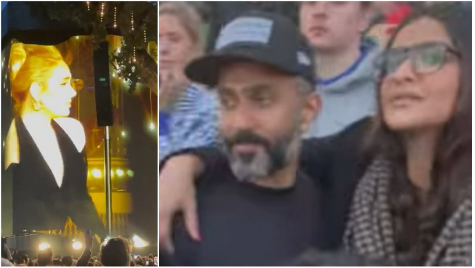 Sonam Kapoor and Anand Ahuja at Adele's concert in London on Saturday. Sonam Kapoor and Anand Ahuja at Adele's concert in London on Saturday. 