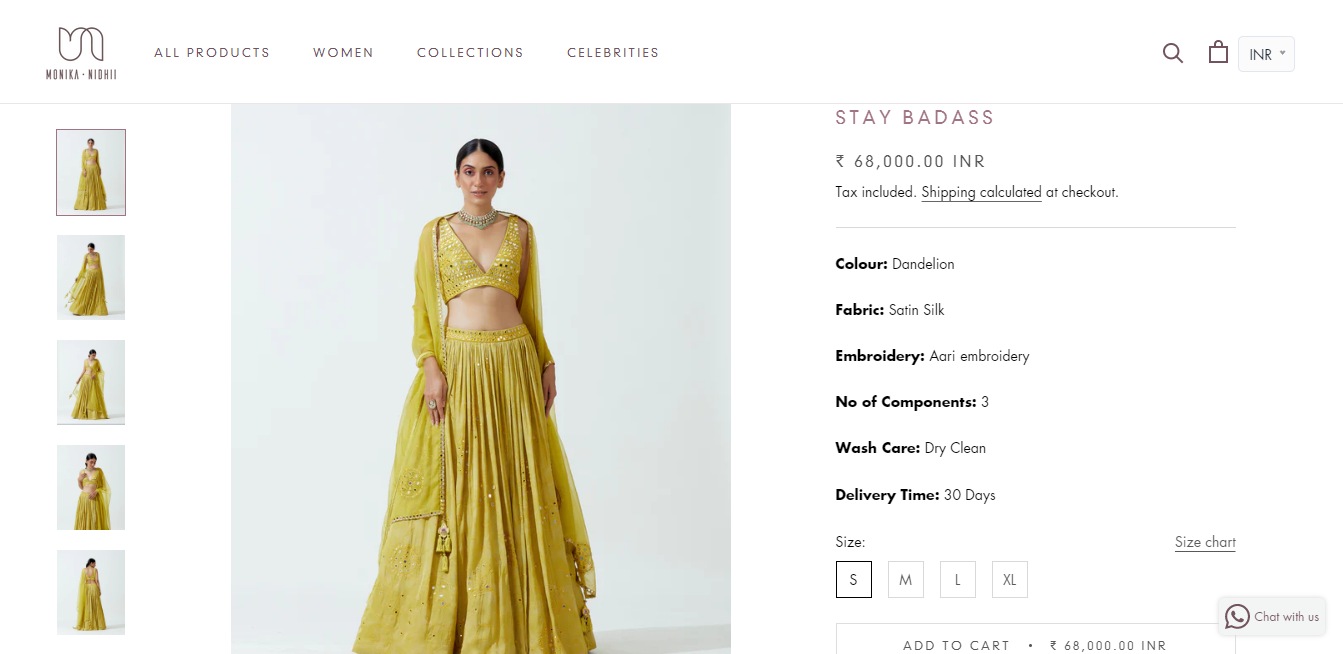 The price of lehenga set Kiara Advani wore for the photoshoot.&nbsp; (monikanidhii.com)