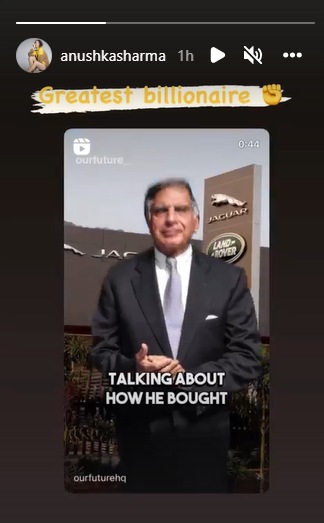 Anushka Sharma calls Ratan Tata ‘greatest billionaire’. Watch ...