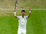 Serbia's Novak Djokovic celebrates defeating Tim van Rijthoven Serbia's Novak Djokovic celebrates defeating Tim van Rijthoven 