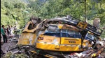 Three people were injured in the Kullu bus accident that took place around 8.45am on Monday. (Sourced) Three people were injured in the Kullu bus accident that took place around 8.45am on Monday. (Sourced)