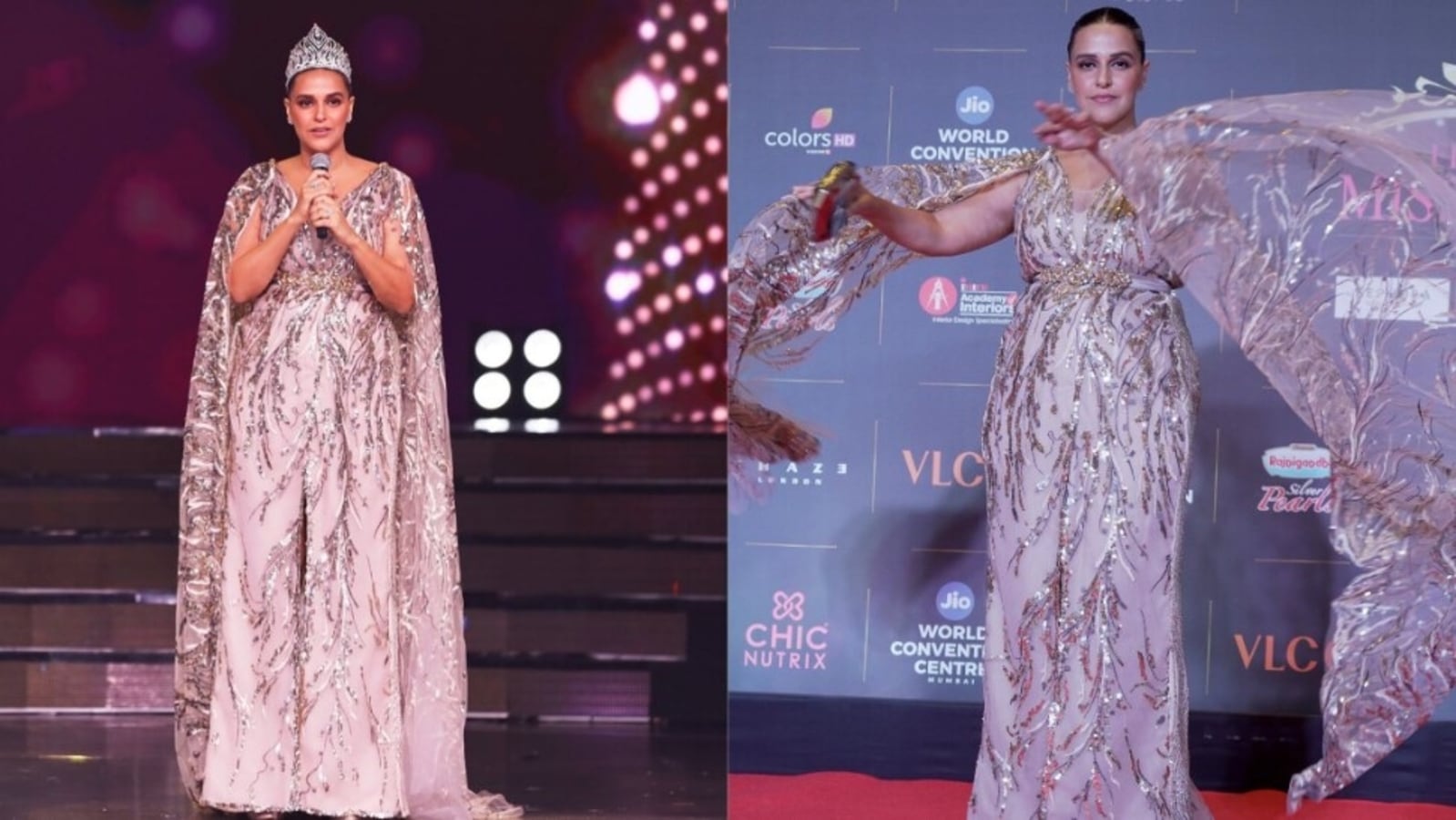 Neha Dhupia is ‘stronger, few dress sizes bigger’ as she wears her Miss India crown again: ’20 years went by in a flash’
